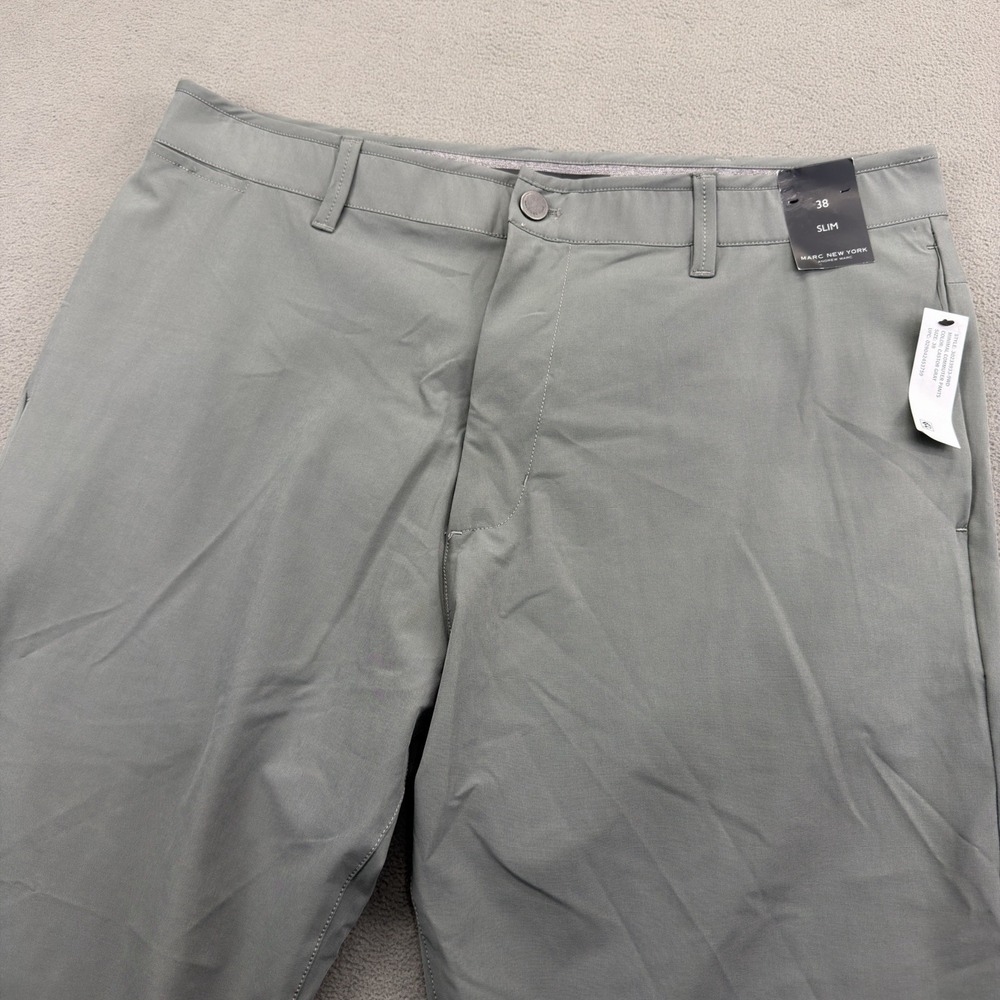 Marc New York Tech Commuter Pants Mens 38x31 Four-Way Stretch Slim-Fit Gray NWT‎